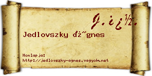 Jedlovszky Ágnes névjegykártya