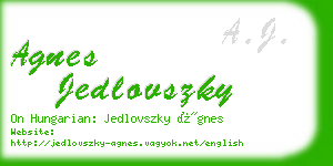 agnes jedlovszky business card